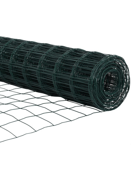 Euro Fence con 7 Pali a Punta 1x10 m in Acciaio Zincato Verde