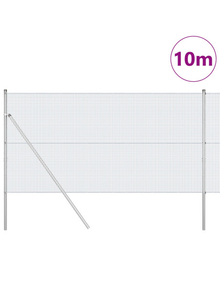 Recinzione in Filo Saldato  con 7 Post 1,2x10 m in Acciaio Zincato
