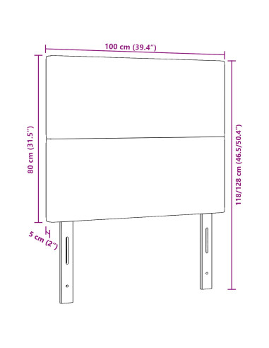 Testiera con testiera Crema 100 cm Pelle Sintetica