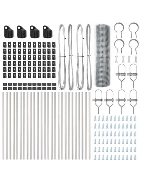Palo della recinzione Argento 50 x 0,4 m (mesh 19 x 19 mm)