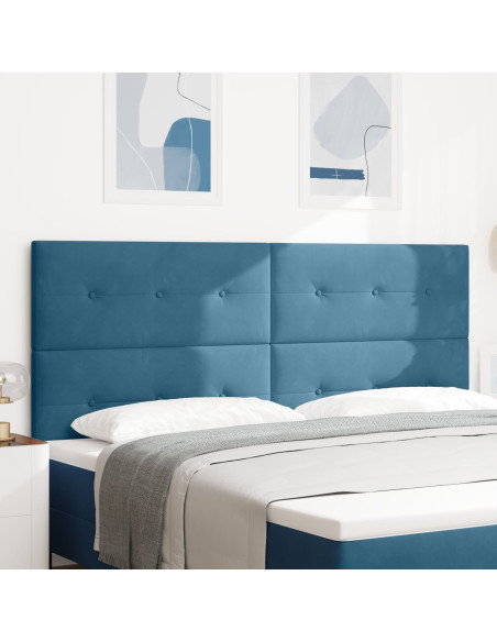 testiera  imbottita blu scuro 200 cm in velluto