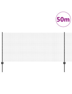 Recinzione con Posto Grigio 1 x 50 m Acciaio e PVC 2