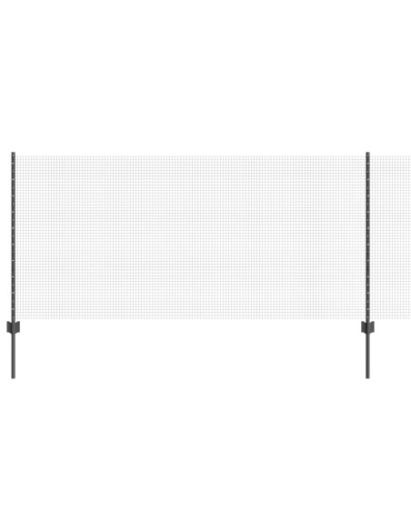 Recinzione in Filo Saldato  con 44 Post U Grigio 1x50 m Acciaio