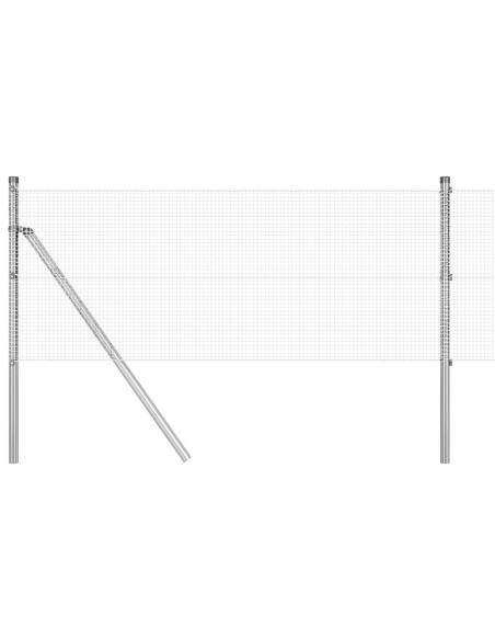 Recinzione in Filo Saldato  con 13 Pali 0.8x50 m Acciaio Zincato