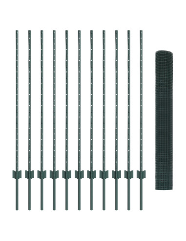 Recinzione con Posto Verde 1,2 x 25 m Acciaio e PVC