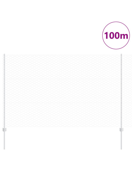 Paletti per Recinzione 22 pz U-Channel 150 cm Acciaio Zincato,  Recinzione Esagonale 1,5x100 m Acciaio Zincato