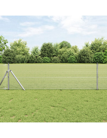 Recinzione in rete saldata  con 13 pali 0.4x50 m Acciaio zincato