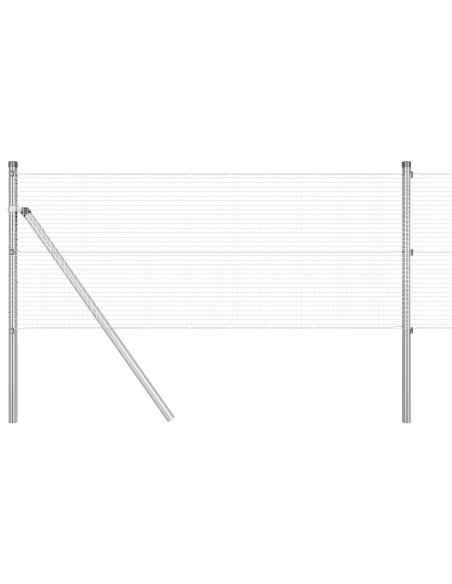 Recinzione a Maglie Saldate  con 13 Paletti 0.5x50 m in Acciaio Zincato