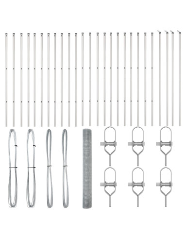 Palo della recinzione Argento 50 x 1,4 m (rete 12 x 12 mm)