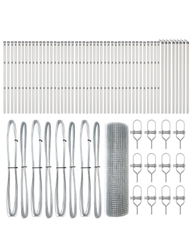 Palo della recinzione Argento 100 x 0,5 m (rete 12 x 12 mm)