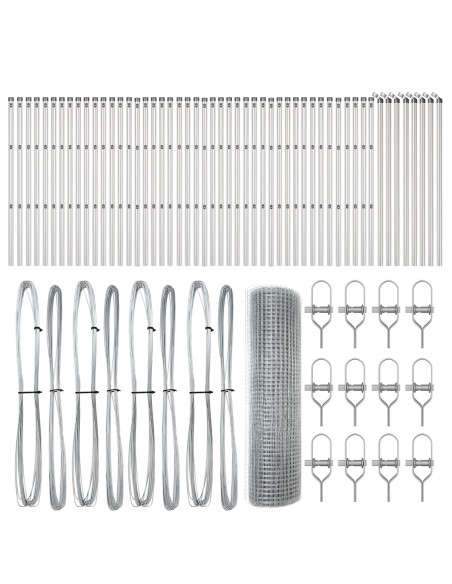 Palo della recinzione Argento 100 x 0,6 m (rete 12 x 12 mm)