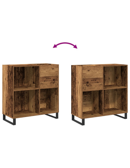 Mobile porta vinili rovere artigianale 85 x 38 x 89 cm