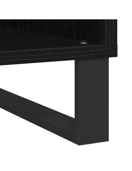 Mobile per dischi  Nero Rovere 100x38x48 cm in Legno ingegnerizzato