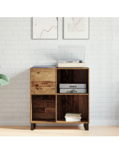 Mobile porta vinili rovere artigianale 85 x 38 x 89 cm 2