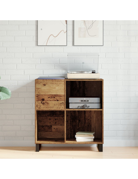 Mobile porta vinili rovere artigianale 85 x 38 x 89 cm