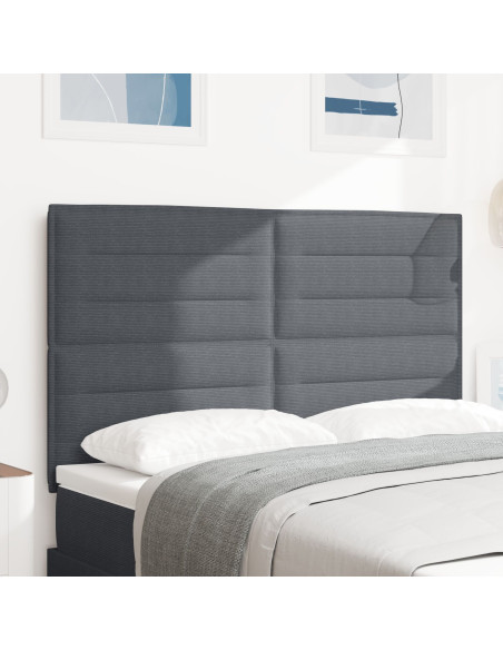 Testiera  Design Semplice Grigio Scuro 140 cm Tessuto Corduroy