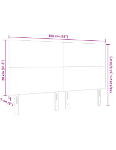 Testiera con testiera Crema 160 cm Pelle Sintetica 2
