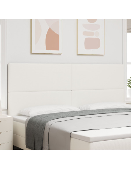 Testiera con testiera Crema 200 cm Pelle Sintetica