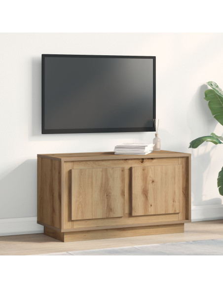 Mobile TV  in Rovere Artigianale 80x35x45 cm in Legno Ingegnerizzato