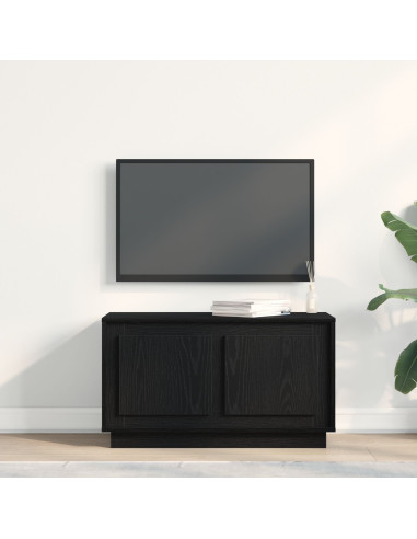 Mobile TV Rovere nero 80 x 35 x 45 cm Legno multistrato