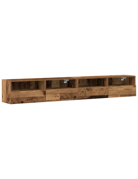 Armadietti da muro per TV 2 pz Legno Vecchio 100x30x30 cm Legno ingegnerizzato