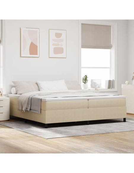 Letto Box Spring Verde Chiaro Grigio 200x200 cm Tessuto a Coste