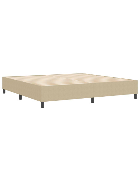 Letto Box Spring Verde Chiaro Grigio 200x200 cm Tessuto a Coste