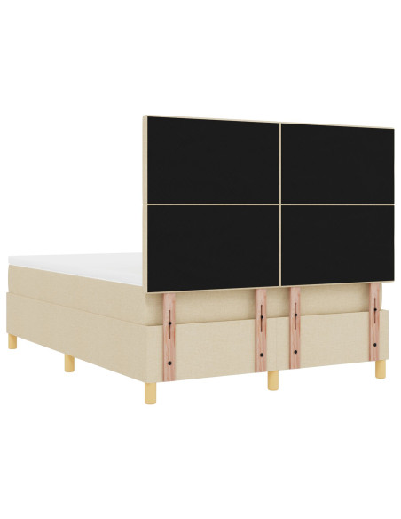 Letto a molle con materasso Crema 140 x 200 cm Tessuto