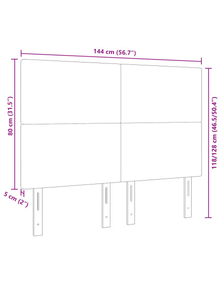 Testiera  semplice crema 140cm in velluto