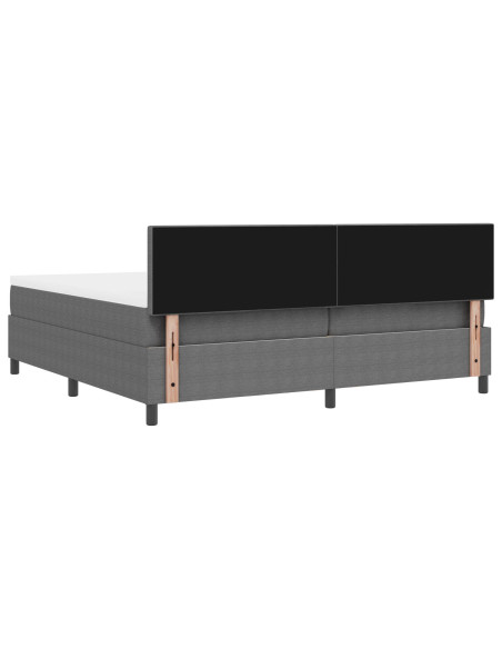 Letto Box Spring  con Materasso & LED Grigio 200x200 cm Tessuto Corduroy
