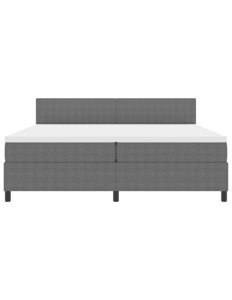 Letto Box Spring  con Materasso & LED Grigio 200x200 cm Tessuto Corduroy