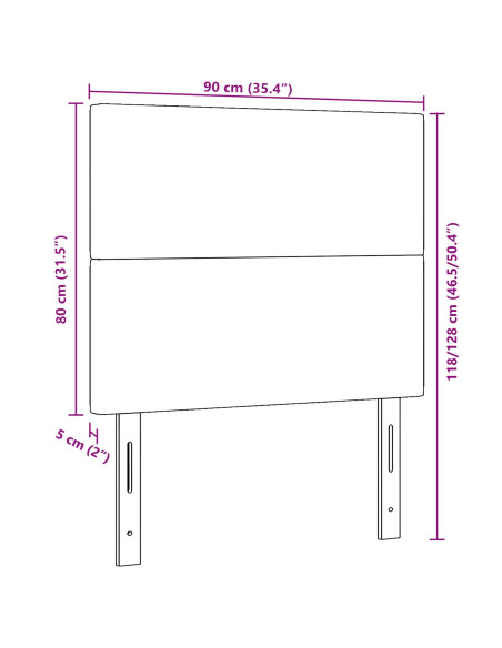 Testiera con testiera Grigio Verde Chiaro 90 cm Pelle Sintetica