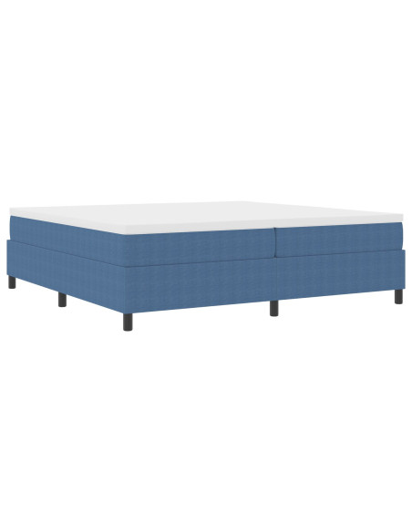 Letto Box Spring Blu 200x200 cm Tessuto a Cordonetto