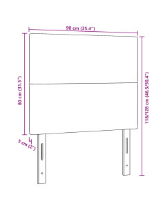 Testiera con testiera Grigio chiaro 90 cm Pelle Sintetica 2