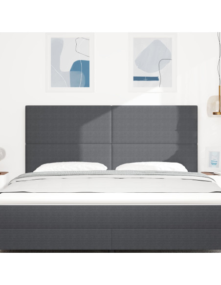 Testiera con testiera Grigio scuro 180 cm Pelle Sintetica