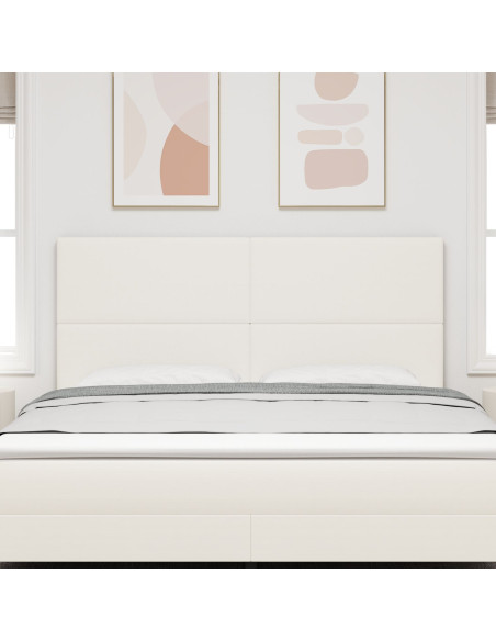 Testiera con testiera Crema 180 cm Pelle Sintetica