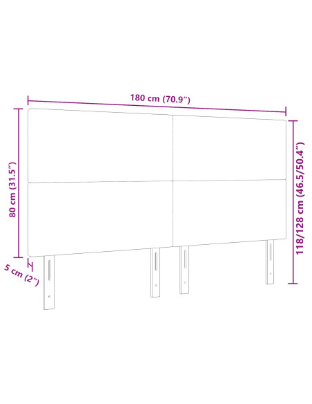Testiera Grigio Verde Chiaro 180 cm Pelle Sintetica