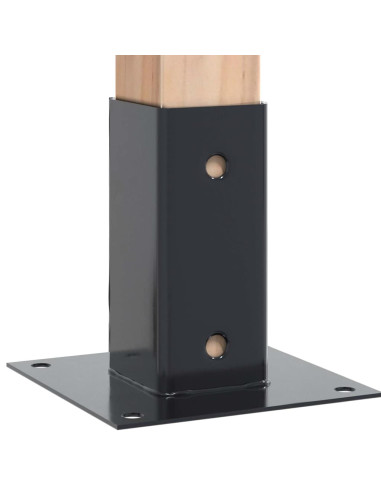 Basi per Pali Quadrati 4 pz 71x71 mm Acciaio Verniciato Polvere