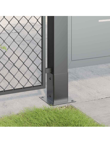 Basi per Pali Quadrati 4 pz 81x81 mm Acciaio Verniciato Polvere