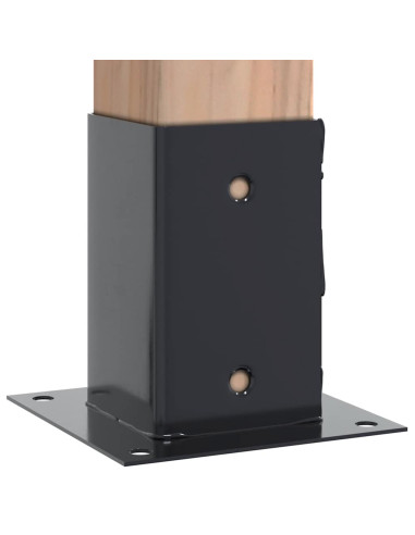 Basi per Pali Quadrati 4 pz 81x81 mm Acciaio Verniciato Polvere