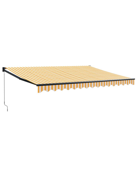 Tenda Retrattile Gialla e Bianca 4,5x3 m in Tessuto e Alluminio