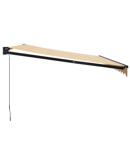 Tenda Retrattile Gialla e Bianca 4,5x3 m in Tessuto e Alluminio