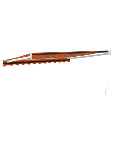 Tenda Retrattile Arancione Marrone 3,5x2,5m Tessuto e Alluminio