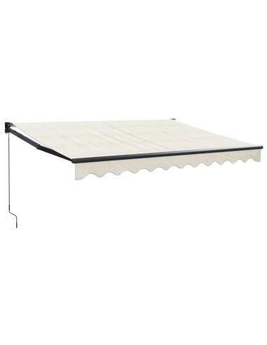 Tenda da Sole Retrattile Crema 3,5x2,5 m in Tessuto e Alluminio