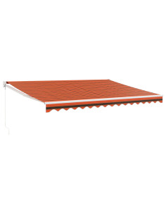 Tenda Sole Retrattile Arancione Marrone 4x3m Tessuto Alluminio 2
