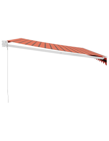 Tenda Sole Retrattile Arancione Marrone 4x3m Tessuto Alluminio