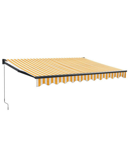 Tenda Retrattile Gialla e Bianca 3,5x2,5 m Tessuto e Alluminio