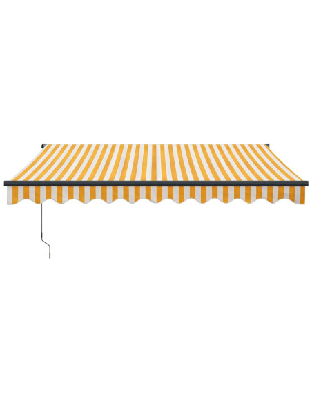 Tenda Retrattile Gialla e Bianca 3,5x2,5 m Tessuto e Alluminio