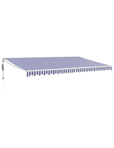 Tenda Sole Automatica Retrattile Blu e Bianca 5x3 m