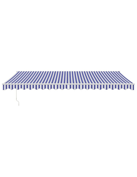 Tenda Sole Automatica Retrattile Blu e Bianca 5x3 m